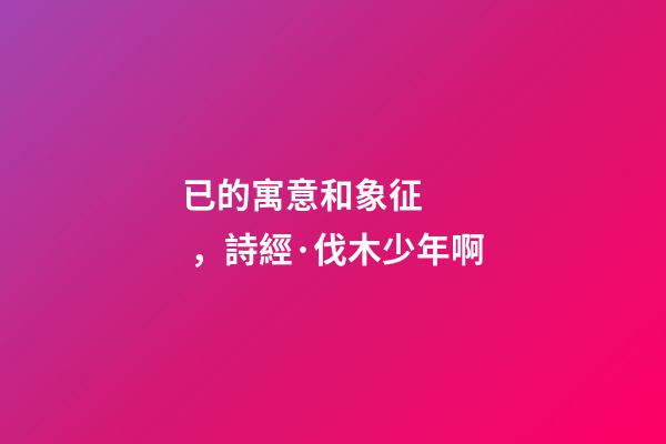 已的寓意和象征，詩經·伐木少年啊